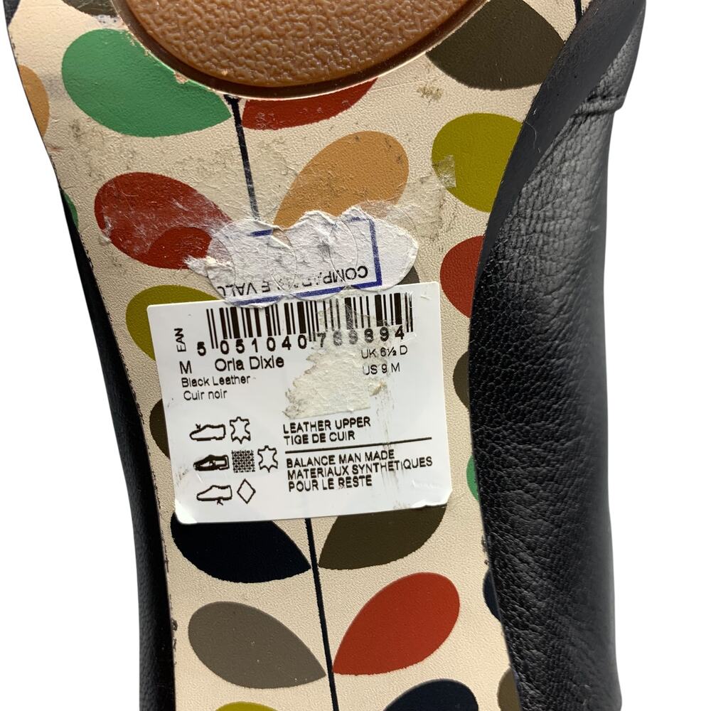 Orla Kiely Clarks Dixie Platform Boots US 9M Black Leather Dark Academia Witchy - Picture 10 of 12